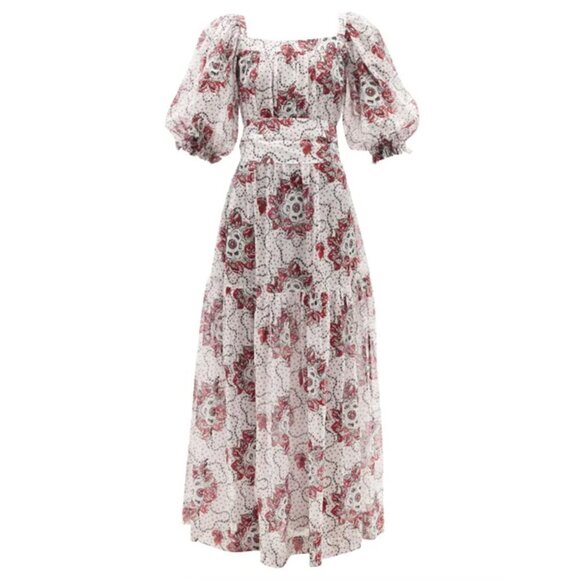 NWT The Vampire's Wife The Guardian Meadow Rose Print Poplin Maxi Dress US12 - Picture 3 of 16
